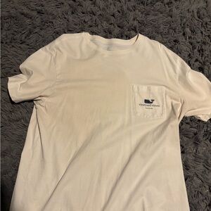 Vineyard Vines White Pocket Tee with Navy Whale Logo